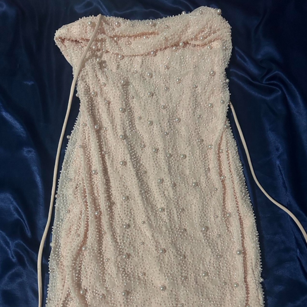 Elegant Pearl-Embellished Dress